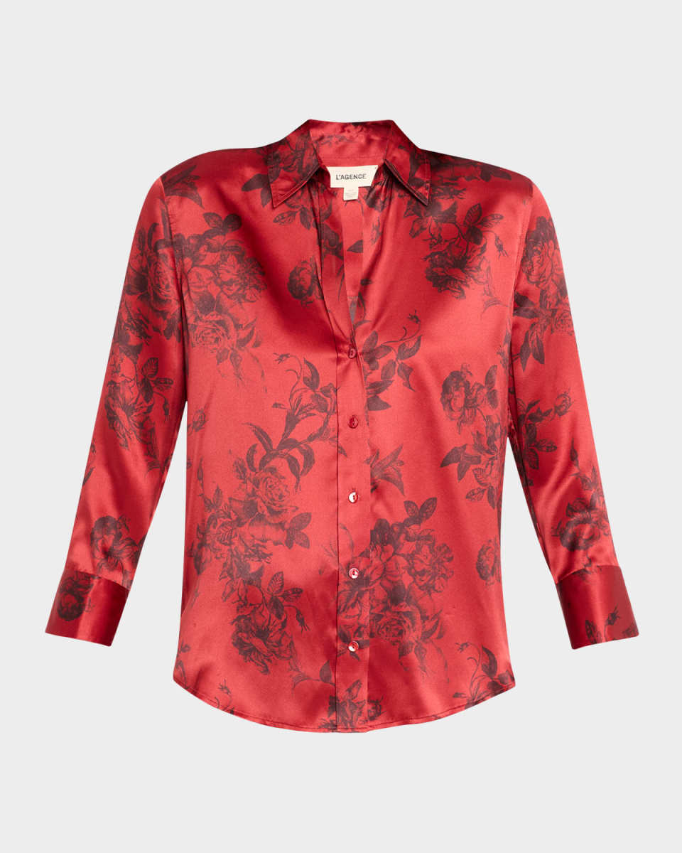 Painterly Floral Dani Silk Blouse